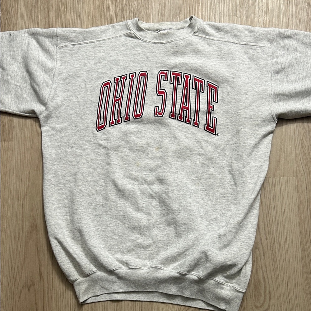 90s Vintage Ohio State Gray/Crimson Crewneck sweater seattle Seahawks JSN alum